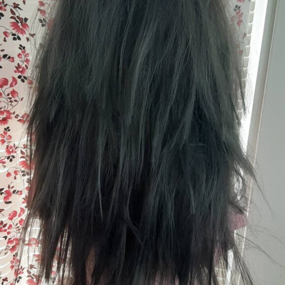 Gray wig layered EMO Wig gothic, wig  human hair mix